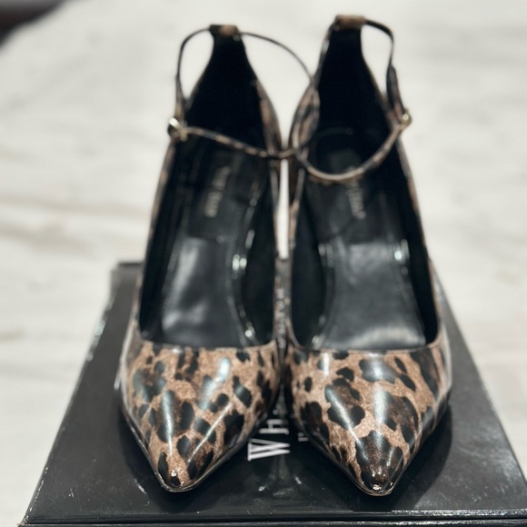 Leopard print heels with removable bow clips - Picture 2 of 6